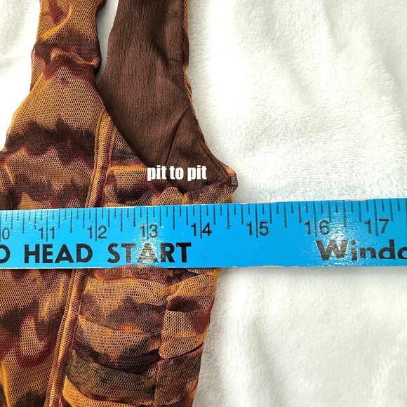 Zara Corset Women's M Y2K Festival Mesh Streetwear Mobwife Chocolate Brown Boho - Picture 8 of 8